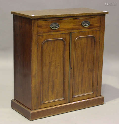 A Victorian mahogany side cabinet, fitted with a drawer and ...