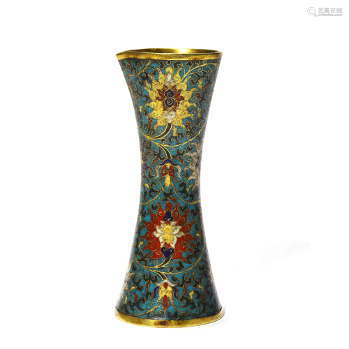 A Cloisonne Enamel Interlock Branches Vase, Qianlong Ma