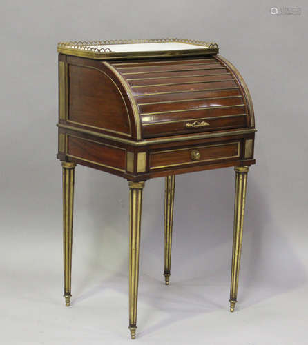 An unusual late 19th century French mahogany and gilt metal ...