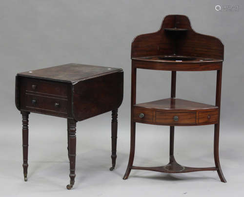 A Regency mahogany drop-flap work table, height 70cm, width ...