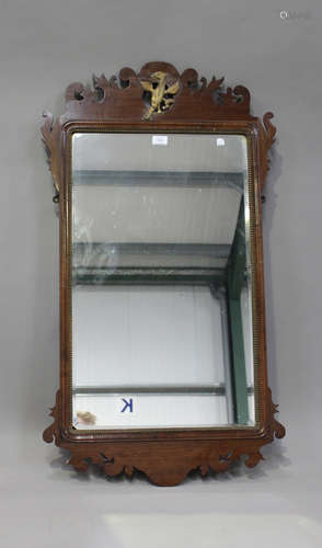 A 20th century George III style mahogany fretwork framed wal...