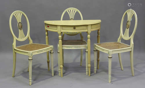 A set of three mid-20th century Neoclassical Revival cream p...