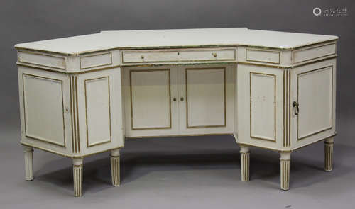 A 20th century French style white and gilt painted dressing ...