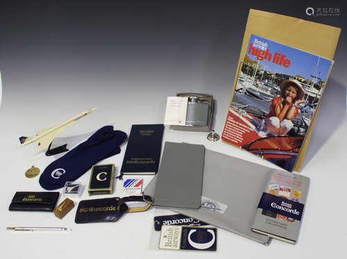 A group of Concorde related memorabilia, including a model p...