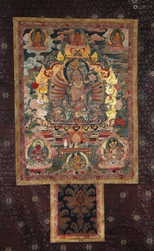 A Thangka of White Tara Statue