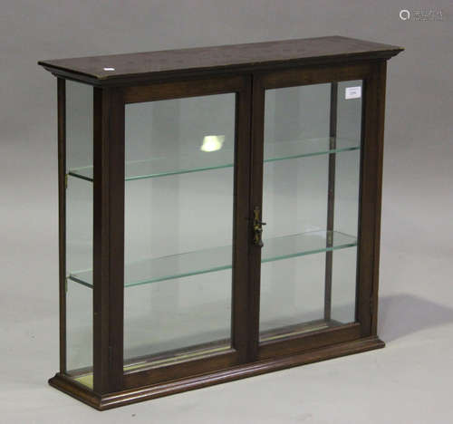 A late Victorian mahogany framed counter top display cabinet...