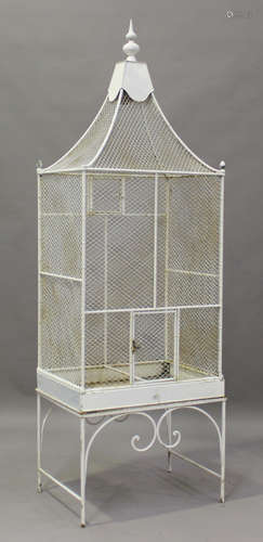 An early 20th century French white painted wrought metal and...