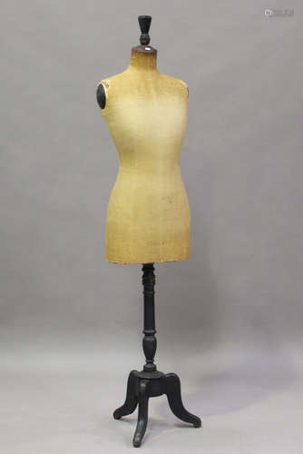 A late 19th/early 20th century canvas covered dressmaker's d...