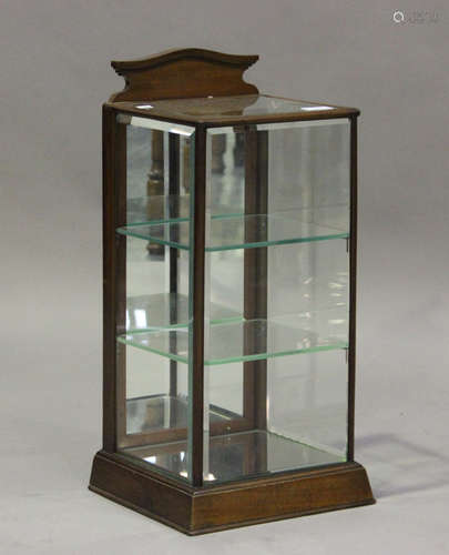 A small late Victorian mahogany framed counter top display c...