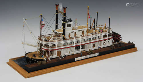 A scale model of the 'King of the Mississippi' paddle steame...