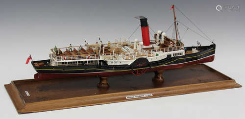 A 1:96 scale model of an early 20th century paddle steamer, ...