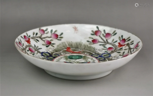 A Chinese famille rose porcelain plate