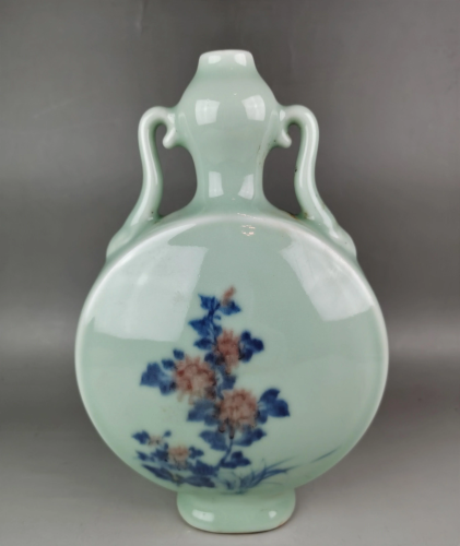 A Chinese blue and white and red-underglazed porcelain