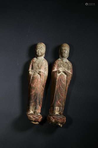 Chinese A Set Of Stone Buddha Statue