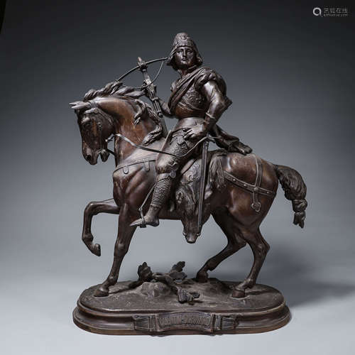 A copper figure statuette