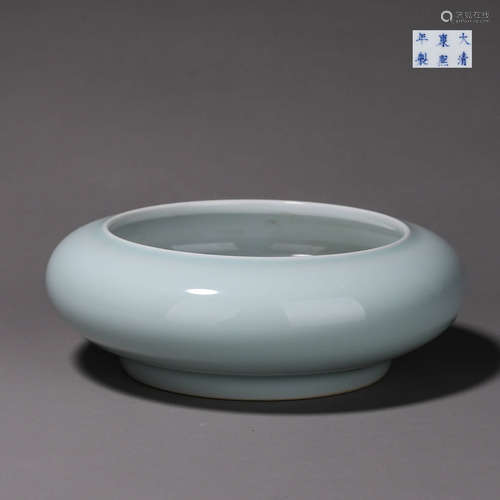 A celeste glazed porcelain water pot