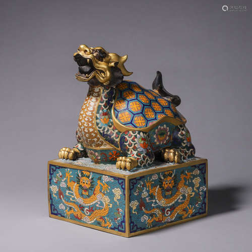 A cloisonne dragon turtle seal