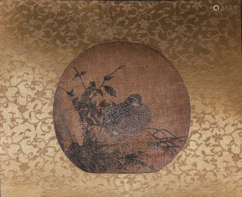 A Chinese silk scroll painting