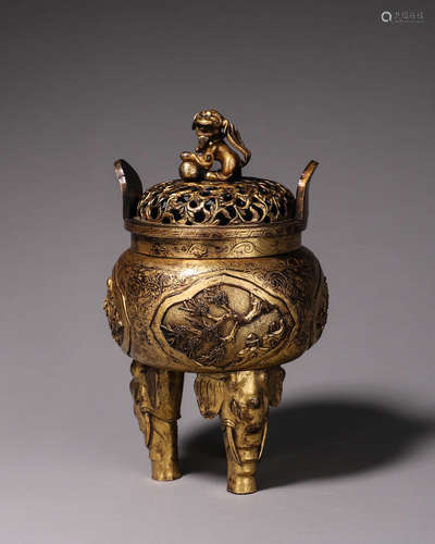 A gilding copper censer