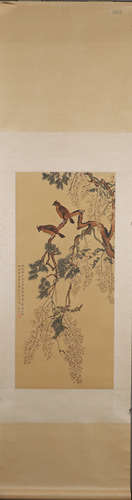 A Chinese bird-and-flower painting, Chen Zhifo mark