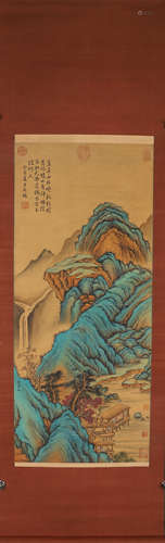 A Chinese landscape painting, Li Sixun mark