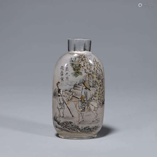 A painted glass snuff bottle