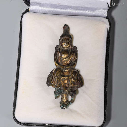 A gilding copper sitting Amitabha buddha statue