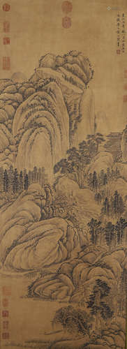 A Chinese landscape painting, Huang Gongwang mark