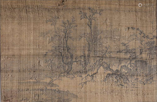 A Chinese silk scroll painting