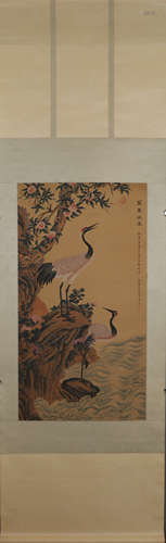 A Chinese crane painting, Shenquan mark