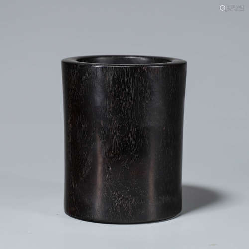 A red sandalwood brush pot