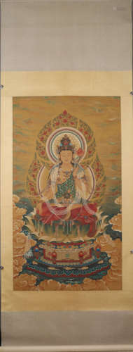 A Chinese Guanyin painting, Ding Guanpeng mark