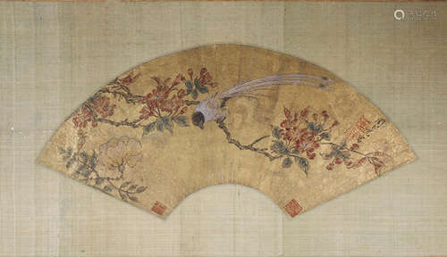 A Chinese magpie and plum blossom painting