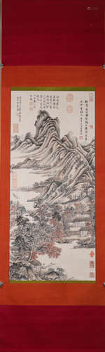 A Chinese landscape painting, Wangmeng mark