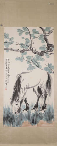 A Chinese horse painting, Xu Beihong mark