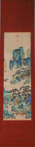 A Chinese landscape painting, Chouying mark