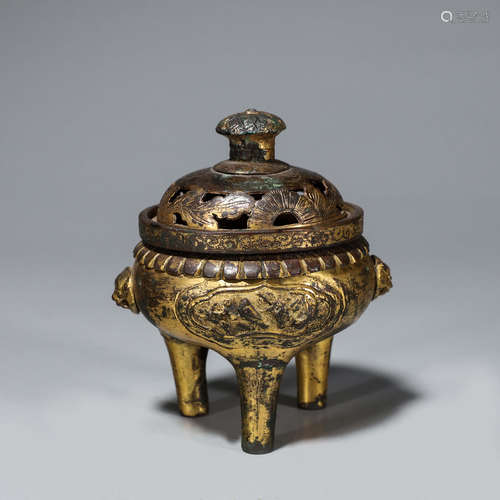 A gilding copper incense burner