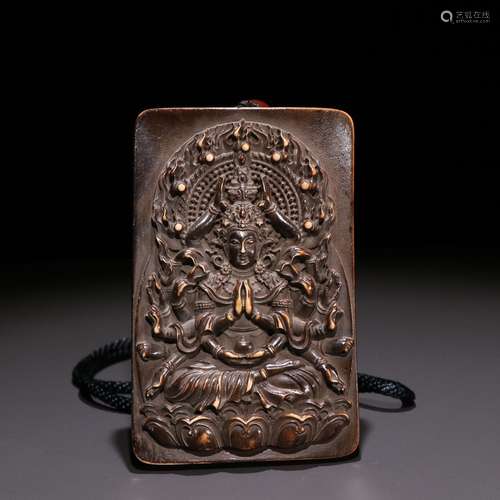 Qing teeth carved thousands of thousand hand Guanyin card