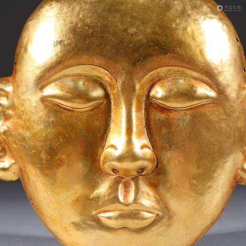 Tang sterling silver gilt man mask