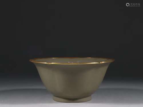 Song Longquan kiln bao silver gilt flower mouth bowl