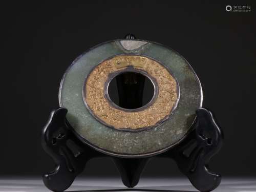 Qing and Hetian jade package silver gilt jade pieces