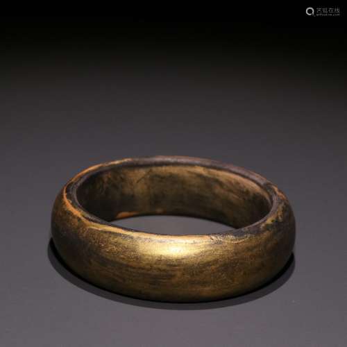 Qing aloes seal gold bracelet