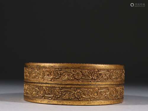 Clear copper gilt chisel Xuanwu grain cover box