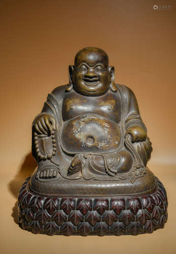 Ming copper Maitreya Buddha statue