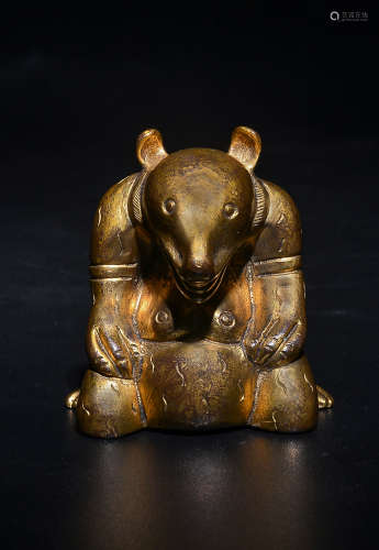 Clear copper, gilt and bear-shaped paperwork