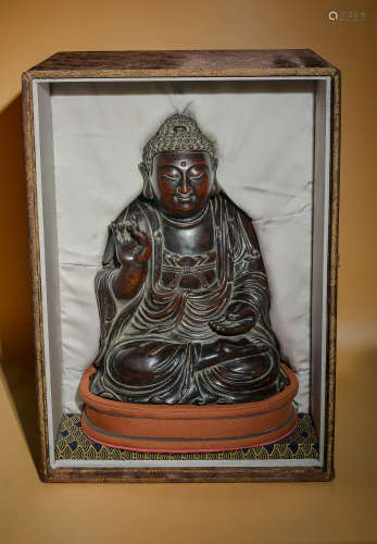 Qing red sandalwood release of jamoni Buddha statue