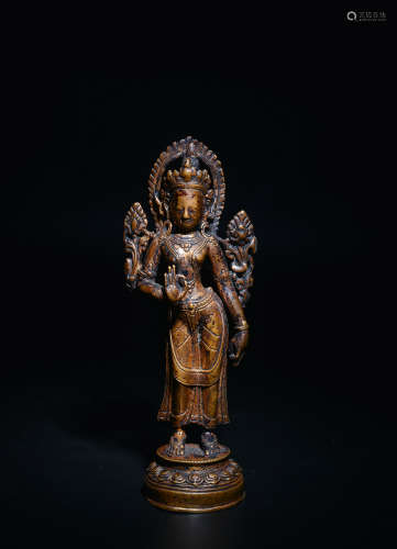 Ming and Tibetan style bronze gilt mother statue