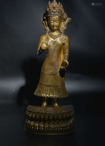 Ming copper gilt Nepalese style degree mother statue