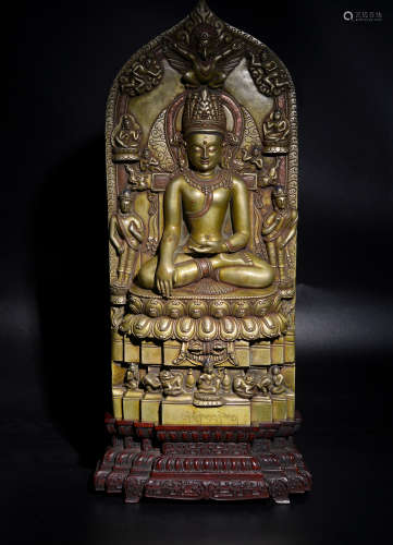 Qinglima copper release amoni Buddha into a statue