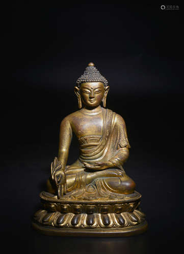 Bronze gilt Shenjamoni Buddha statue